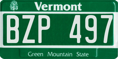 VT license plate BZP497