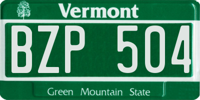 VT license plate BZP504