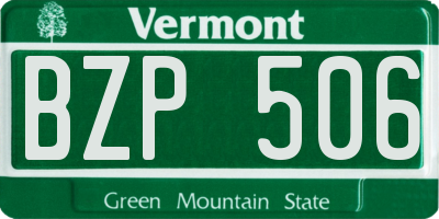VT license plate BZP506