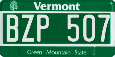 VT license plate BZP507