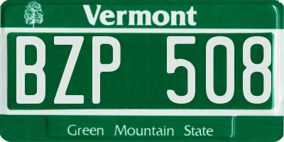 VT license plate BZP508
