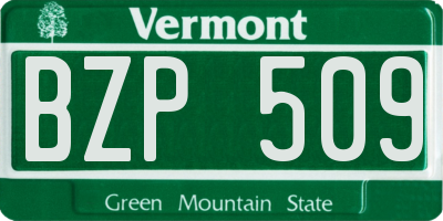 VT license plate BZP509