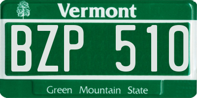 VT license plate BZP510