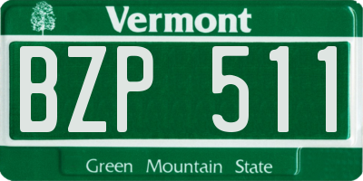 VT license plate BZP511