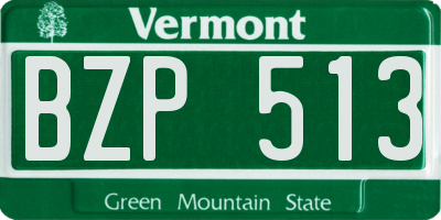 VT license plate BZP513