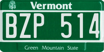 VT license plate BZP514