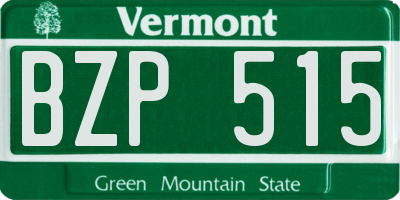 VT license plate BZP515