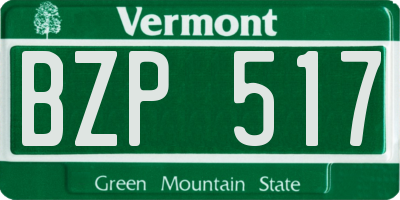 VT license plate BZP517