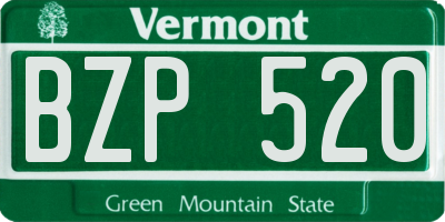 VT license plate BZP520