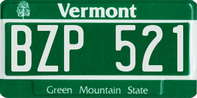 VT license plate BZP521