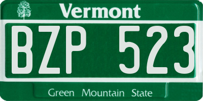 VT license plate BZP523