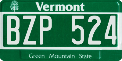 VT license plate BZP524