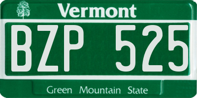 VT license plate BZP525