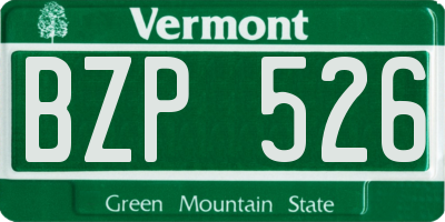 VT license plate BZP526