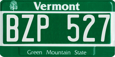 VT license plate BZP527