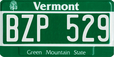 VT license plate BZP529