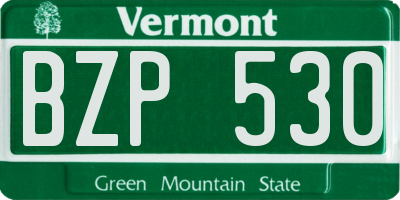 VT license plate BZP530