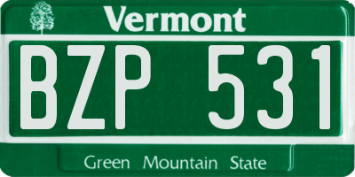 VT license plate BZP531