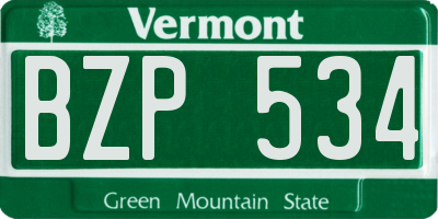 VT license plate BZP534