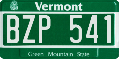 VT license plate BZP541