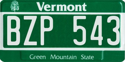 VT license plate BZP543