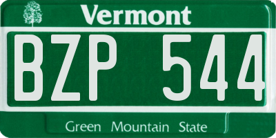 VT license plate BZP544