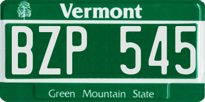 VT license plate BZP545