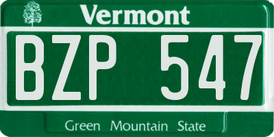 VT license plate BZP547