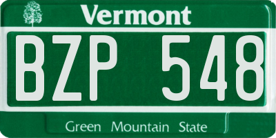 VT license plate BZP548