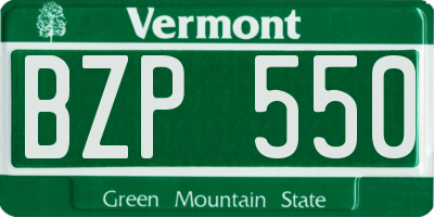VT license plate BZP550