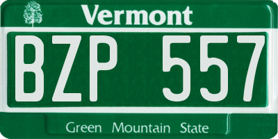 VT license plate BZP557