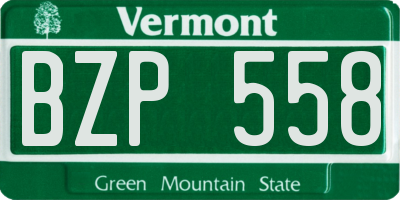 VT license plate BZP558