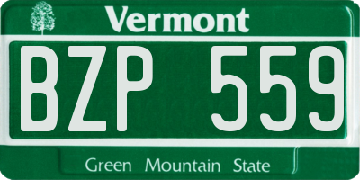 VT license plate BZP559