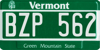 VT license plate BZP562