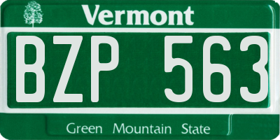 VT license plate BZP563