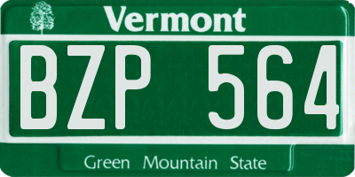 VT license plate BZP564