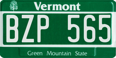 VT license plate BZP565