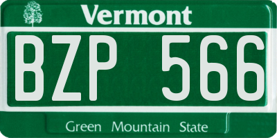 VT license plate BZP566