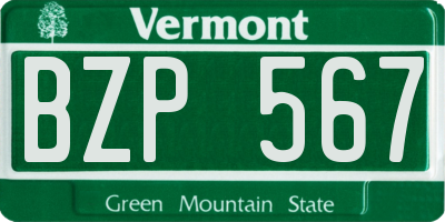 VT license plate BZP567