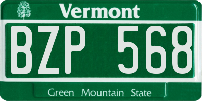VT license plate BZP568
