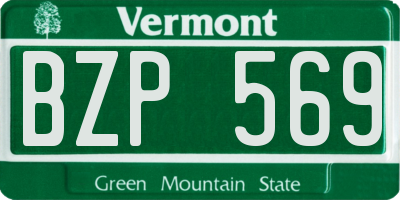 VT license plate BZP569