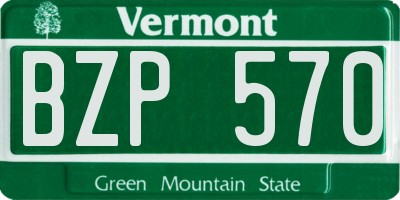 VT license plate BZP570