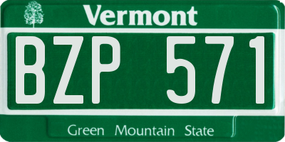 VT license plate BZP571