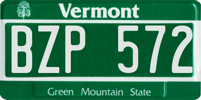 VT license plate BZP572