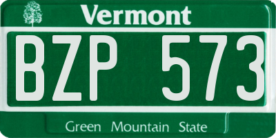 VT license plate BZP573