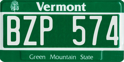 VT license plate BZP574