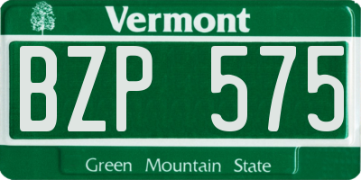 VT license plate BZP575