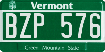 VT license plate BZP576
