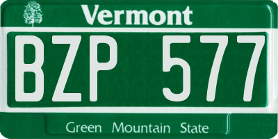 VT license plate BZP577