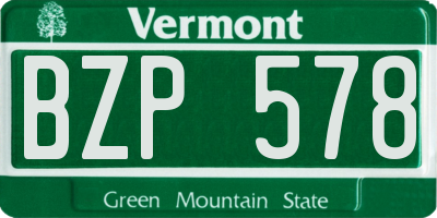 VT license plate BZP578